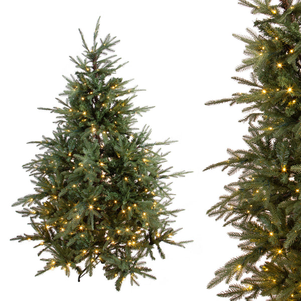 acquista Albero di Natale Artificiale H200 cm Abete Gran Sasso 2703 Tips 400 Led Verde