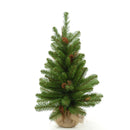 Set 2 Mini Albero di Natale Artificiali H45 cm Abete con Pigne 43 Tips Verde-1