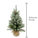 Set 2 Mini Albero di Natale Artificiale H45 cm Abete innevati con Pigne 43 Tips Verde-2