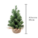 Set 2 Mini Albero di Natale Artificiale H48 cm Abete con Sacco 45 Tips Verde-2