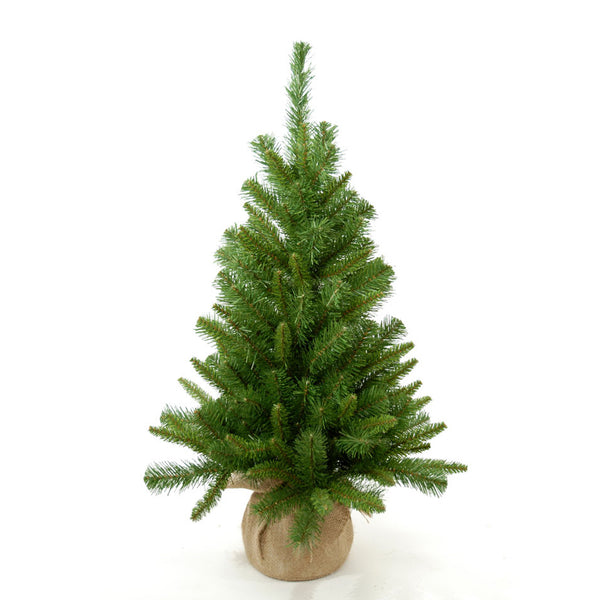 acquista Set 2 Mini Albero di Natale Artificiale H65 cm Abete con Sacco 64 Tips Verde