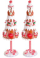 Set 2 Alberi Ginger Bread H30,5 cm Rosso-1