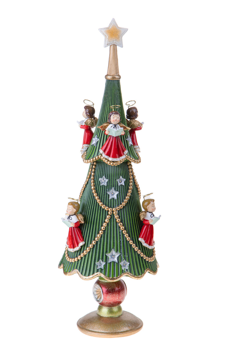 Albero Natale con Angeli e Led 60 cm Verde-1