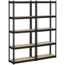 Set 2 Scaffalatura 5 Ripiani in MDF 70x30x167,5 cm Struttura in Acciaio Nero-1