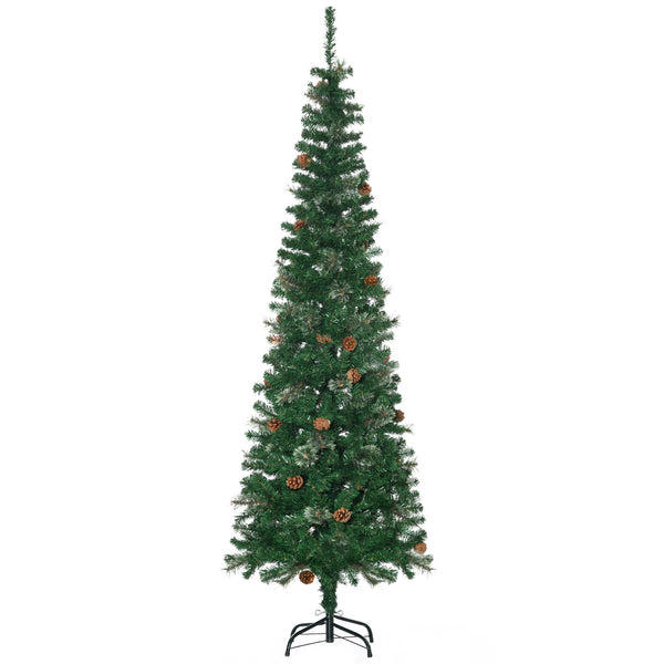 sconto Albero di Natale H195 cm 556 Rami con Pigne Decorative Verde