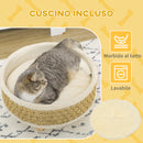 Cuccia per Cani e Gatti Ø48x24,5 cm con Cuscino in Truciolato Beige-6