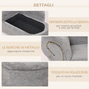 Divano per Cani e Gatti con Vano Contenitore 80x40x46 cm Rivestimento Vellutato Grigio Scuro-5