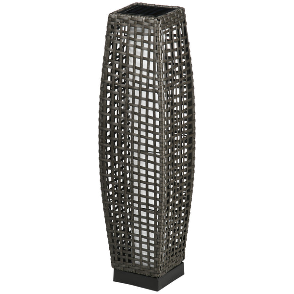 acquista Lampada Solare da Giardino con Pannello di Ricarica 21x21x78 cm in Acciaio e Rattan Nero e Grigio