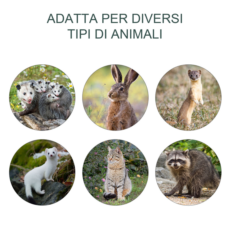 VivaGarden Gabbia Trappola per Animali Vivi Pieghevole in Acciaio  81x26x34.5cm Argento