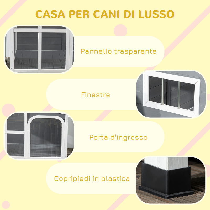 Cuccia da Esterno per Cani 101x66,5x70,5 cm Finestra e Tetto Apribile in  Legno Grigio – acquista su Giordano Shop